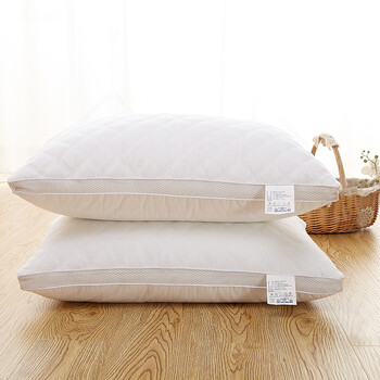 家纺棉枕头枕芯 五星级酒店羽丝绒成人单人颈椎护颈枕 白色