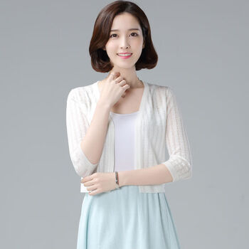 hkyi裙子外搭小披肩夏天冰丝针织开衫女短款防晒披肩外搭空调衫女薄款