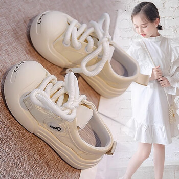 云初墨法国风潮童鞋官方品牌店女童运动鞋儿童板鞋小白鞋女孩帆布鞋米