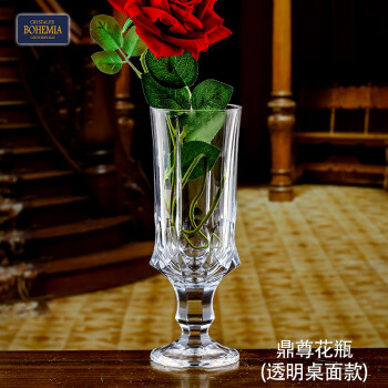 高斯（Glass）捷克进口透明水晶玻璃花瓶北欧式大富贵竹餐桌水培客厅摆件花器 透明 205mm