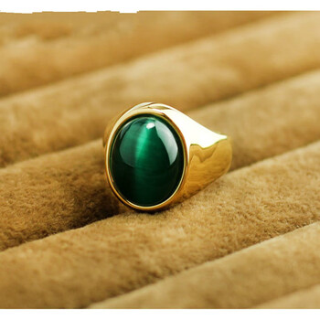 珀芙诺猫眼石戒指 复古男士仿金欧美宝石指环 手饰品男礼物hxm6215