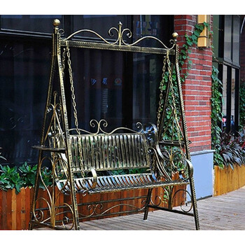 贝意品 贝意品户外铁艺秋千椅阳台吊椅庭院公园摇椅吊篮藤椅双人秋千