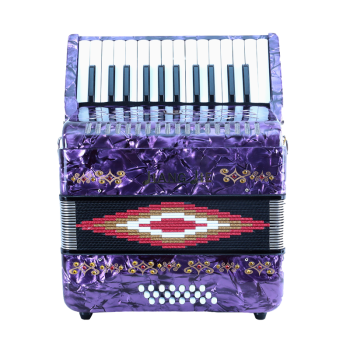 姜杰JiangJie手风琴印花21贝司21贝斯26键18mm键盘儿童高端手风琴 21贝司 珍珠紫色