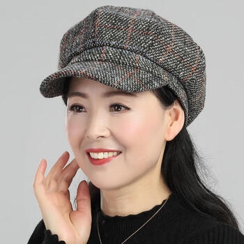 卉仁中老年人妈妈八角帽春秋中年女士时尚秋季女帽英伦百搭帽女春帽子