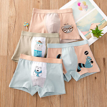芭伦兔儿童棉内裤男童平角裤棉男孩小童中大童青少年四角短裤头804条