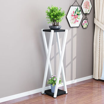 北欧花架子客厅花盆架室内阳台多层落地式置物架创意铁艺绿萝挂架白架