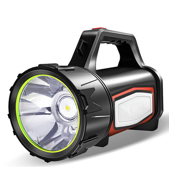hs 探照灯 led强光手电筒充电超亮多功能手提探照灯家用矿灯应急灯