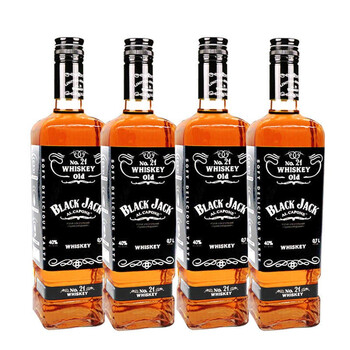 黑杰克blackjack洋酒乌克兰原瓶进口洋酒调配型威士忌700ml四瓶礼盒装