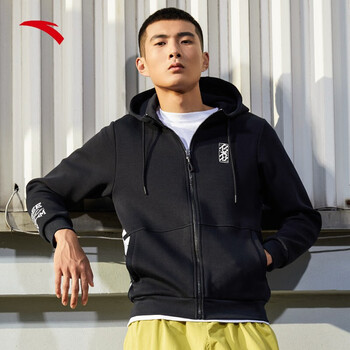 安踏卫衣男2022春季新款要疯系列针织运动上衣男z势狂响连帽篮球外套