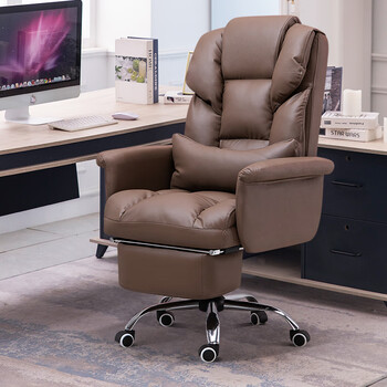 迈宏居易老板椅办公舒适久坐电脑沙发椅可躺休闲家用书桌椅子商务皮