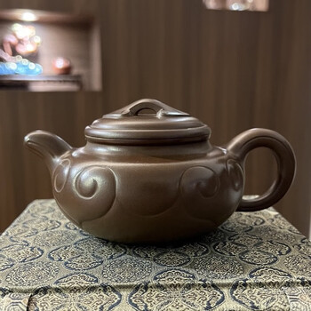 壶艺泰斗 顾景舟 纯手工紫砂壶 紫泥 《如意仿古壶》 -京东司法拍卖