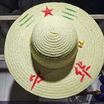 竹编草帽老式草编草帽大檐农民田间稻草麦秸帽子劳动遮阳工地农民工人