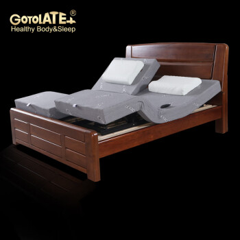歌蕾丝（Gotolatex） 智能床电动升降老人床双人1.8米按摩床胡桃木实木床按摩床W30 分升国产七区乳胶升降垫20cm厚 180x200cm