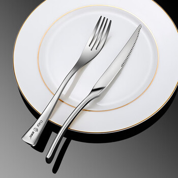 厨贵妃(cugf) 西餐牛排刀304不锈钢叉勺三件套高档西餐牛排刀叉勺盘子