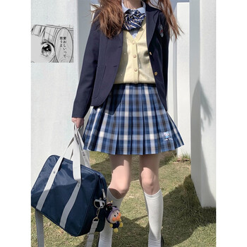 【梗豆物语】三丽鸥联名款凯蒂猫jk制服百褶格子裙 冰蓝凯蒂猫全涤