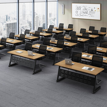 翻板桌双人移动桌子双层会议桌移动课桌椅多功能办公桌1206075米单桌