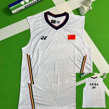 逐波羽毛球服男女大赛服y无袖训练背心速干运动队服坎袖 国家队版-男