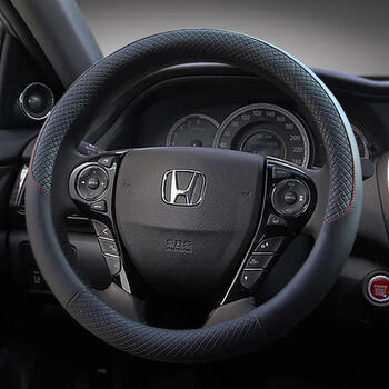 博紫适用10十代思域201817款crv19款方向盘套免手缝专用女人造革棕色