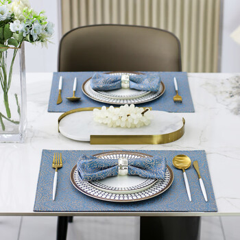 和庭家居现代简约防水餐垫布艺加厚隔热餐桌垫盘垫碗垫欧式西餐垫 湖