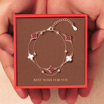 瑞德罗曼四叶草手链女时尚饰品生日礼物送女友送老婆520情人节礼物