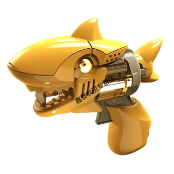 儿童玩具音乐声光枪男孩女孩2-5岁仿真音乐变形恐龙小 黄色小鲨鱼