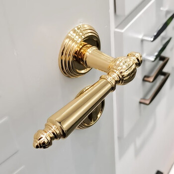 美式法式复古轻奢通用室内房门卧室实木门金色门锁把手 款式01 30mm