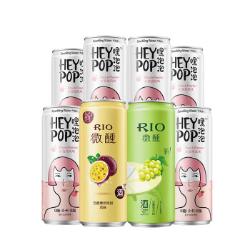 锐澳（RIO）预调 鸡尾酒 微醺330ml*2罐+气泡水330ml*6罐（口味随机发货）