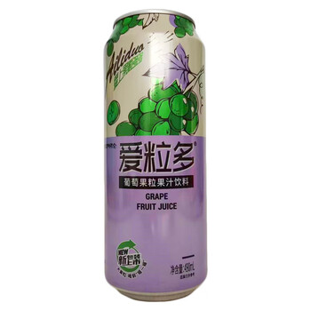 茗仟爱粒多葡萄果粒饮料百香果黄桃果粒果肉饮料490ml每罐依仑爱粒多