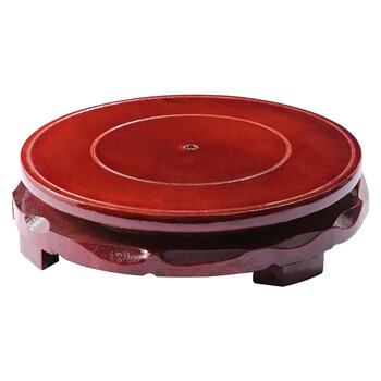 蓓尔蓝 ra145 实木质圆形底座 奇石鱼缸摆件底座木质托架 直径约15cm