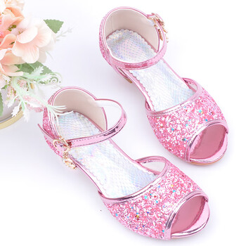 宁悠六一儿童节主持人鞋女童学生演出鞋女孩礼服鞋白雪闪亮公主水晶鞋