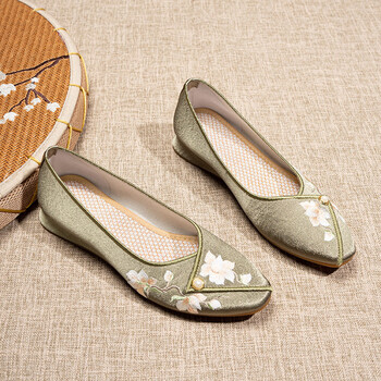 永和春新款坡跟绣花鞋优雅时装女鞋防滑舒适旗袍女单鞋老北京布鞋汉服