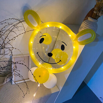 网红波波球新款爆款带灯发光摆摊地推夜市儿童卡通造型球材料包 桔