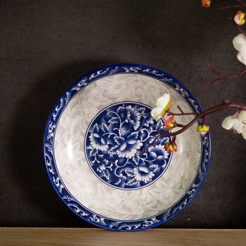 和风四季中式家用陶瓷盘圆盘餐盘菜盘深盘汤盘微波炉烤箱盘子餐厅盘子