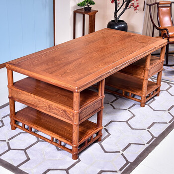 艺铭天下红木家具非洲花梨(学名:刺猬紫檀)书画案书桌实木中式书法桌