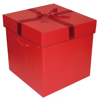 纸盒礼物生日礼品盒空盒子超特大包装盒简约喜庆红加丝带252525长宽高