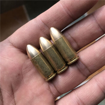 壳工艺品95真壳工艺模型桌面摆件装饰81真弹壳老兵收藏战友 9mm黄铜模