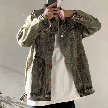 服饰内衣>男装>夹克>纪百诺>纪百诺春秋装新款国潮流痞帅潮男港风洗水