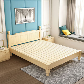 5米单人床1米经济型家用简易床 清漆实木单床 1200mm*1900mm框架结构