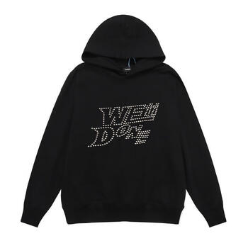 沐悠羽we11done秋季新款钉珠logo小众设计welldone连帽卫衣男女同款