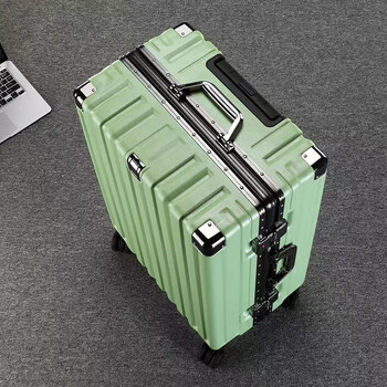 箱学生万向轮皮箱女26吋耐用旅行箱 苹果绿【异性铝框款 箱套贴纸】