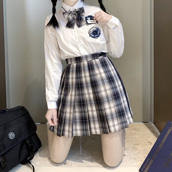 jk制服裙格裙学生百褶裙 现货 深秋晚林45cm送衣架领结发圈名扎 s