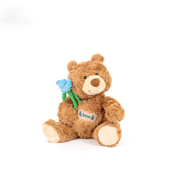 泰迪小熊毛绒玩具可爱抱枕情侣熊玩偶送女友有bear来蓝色妖姬高约28cm