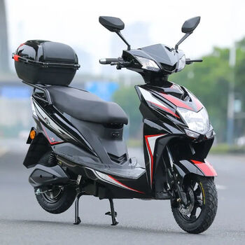 工厂直发尚领电动车72v大功率电动摩托车男女款电瓶车外卖长跑王黑