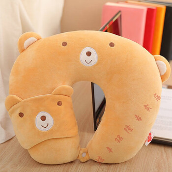 u型枕颈枕护脖子护颈旅行脖枕办公室睡觉神器颈椎飞机枕头u形靠枕棕色