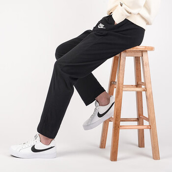 耐克（NIKE） 长裤男2023秋季新款运动休闲直筒裤宽松舒适卫裤针织裤子BV2767 BV2767-010/黑色白标/纯棉 M 170/76A
