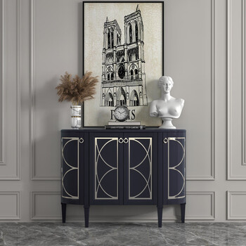 美式玄关柜子设计师客厅现代简约轻奢隔断柜装饰门厅储物靠墙边柜暗