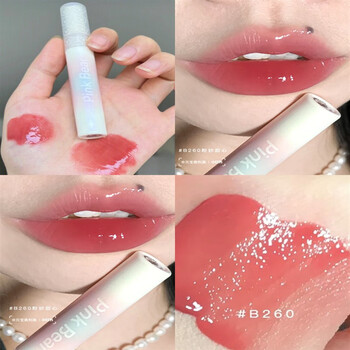 pinkbear皮克熊泡泡珍珠镜面水光呼吸皮可熊口红c266 咖啡色 b260