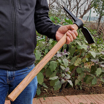 工矿采掘镐小锄头挖桩笋盆景工具十字洋镐鹤嘴锄登山镐 黑色工矿镐