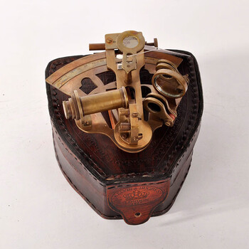 楠洛印度进口纯铜复古怀旧欧洲西洋古董摆件六分仪模型航海摄影道具