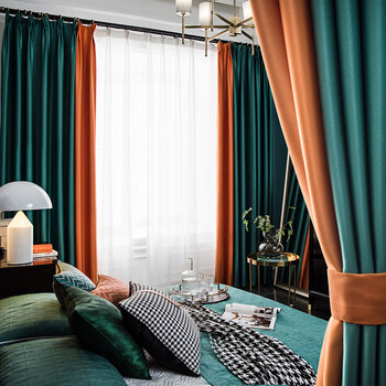 墨绿色 橘色拼接 宽2